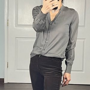 TSE 100% wool classic essential cardigan size M